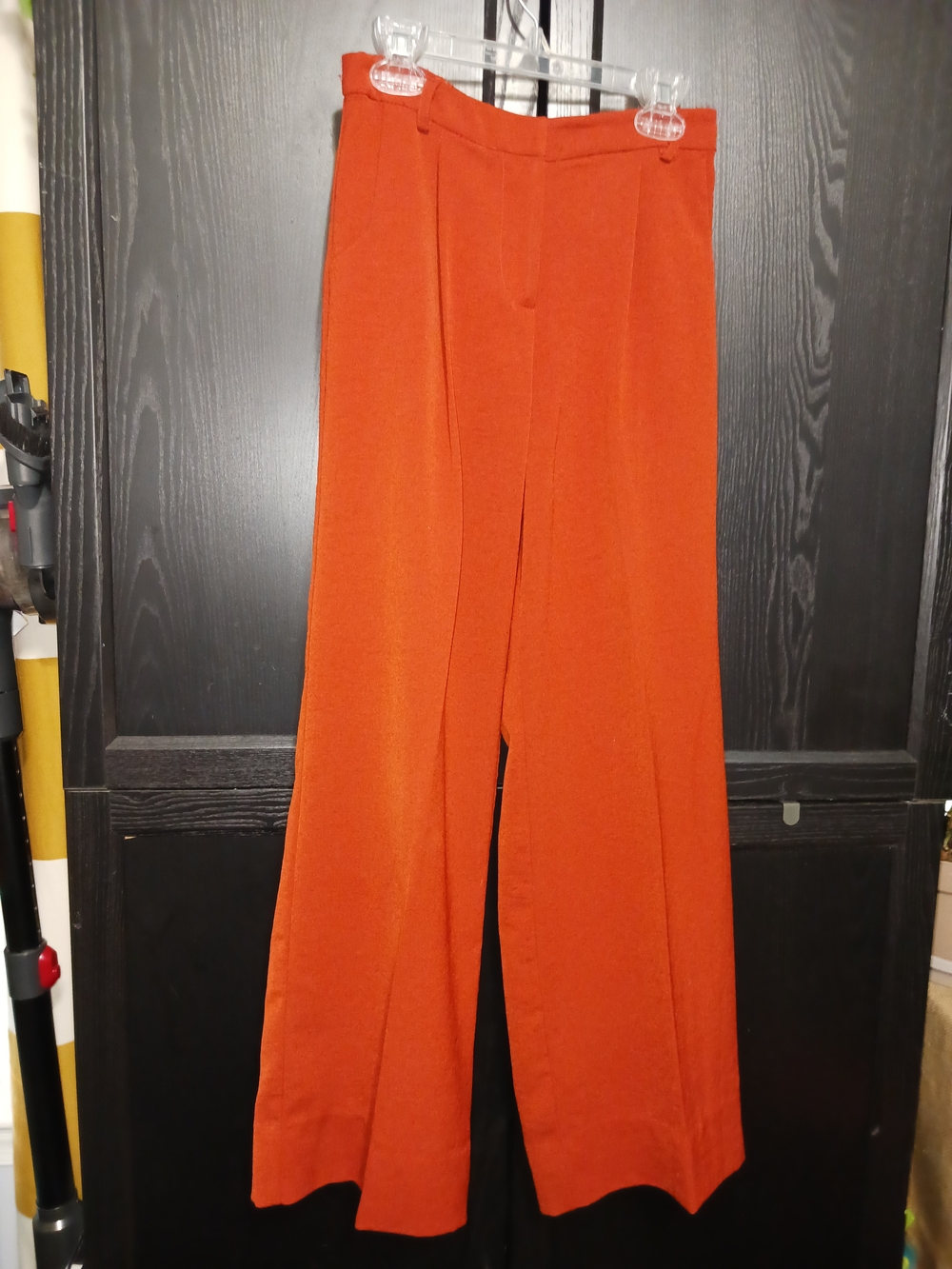 High-Waist Wide-Leg Pants in Burnt Orange